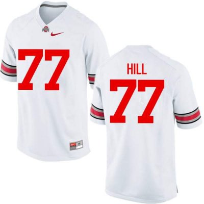 NCAA Ohio State Buckeyes Men's #77 Michael Hill White Nike Football College Jersey CDL1645PO